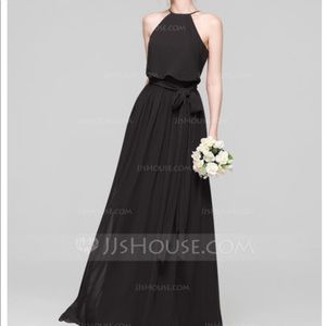 A-Line/Princess Scoop Chiffon Dress